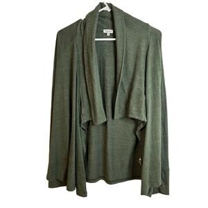 Splendid Green Heather Overlap Open Front Cardigan size XS cotton blend